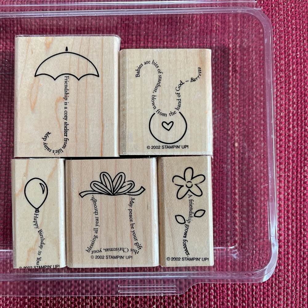 Stampin' Up! Wooden Stamp Set with multi holiday sentiments.
